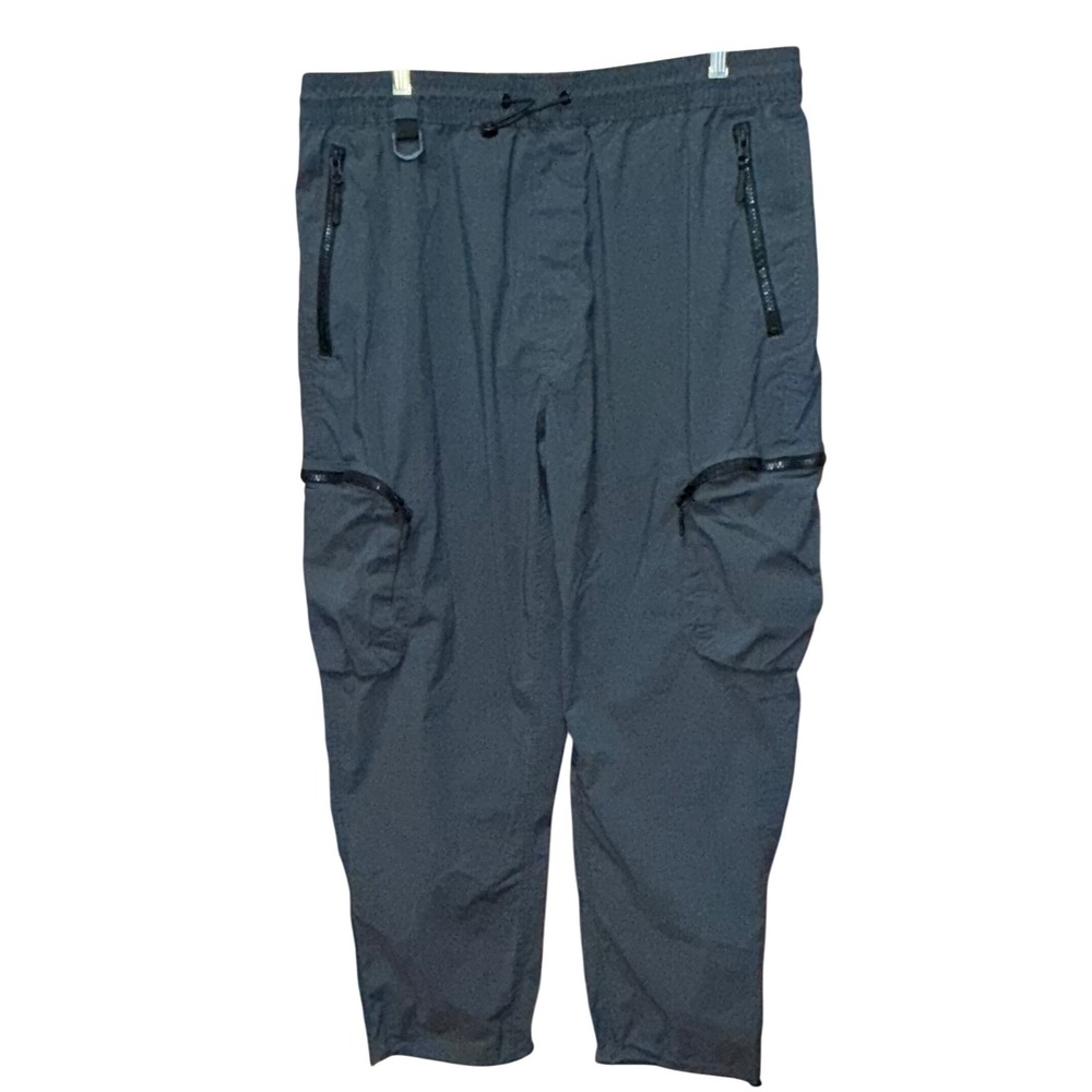 DENIM CO Relaxed Fit Cargo Pants Mens‎ XL Black Nylon Blend Drawstring Pockets